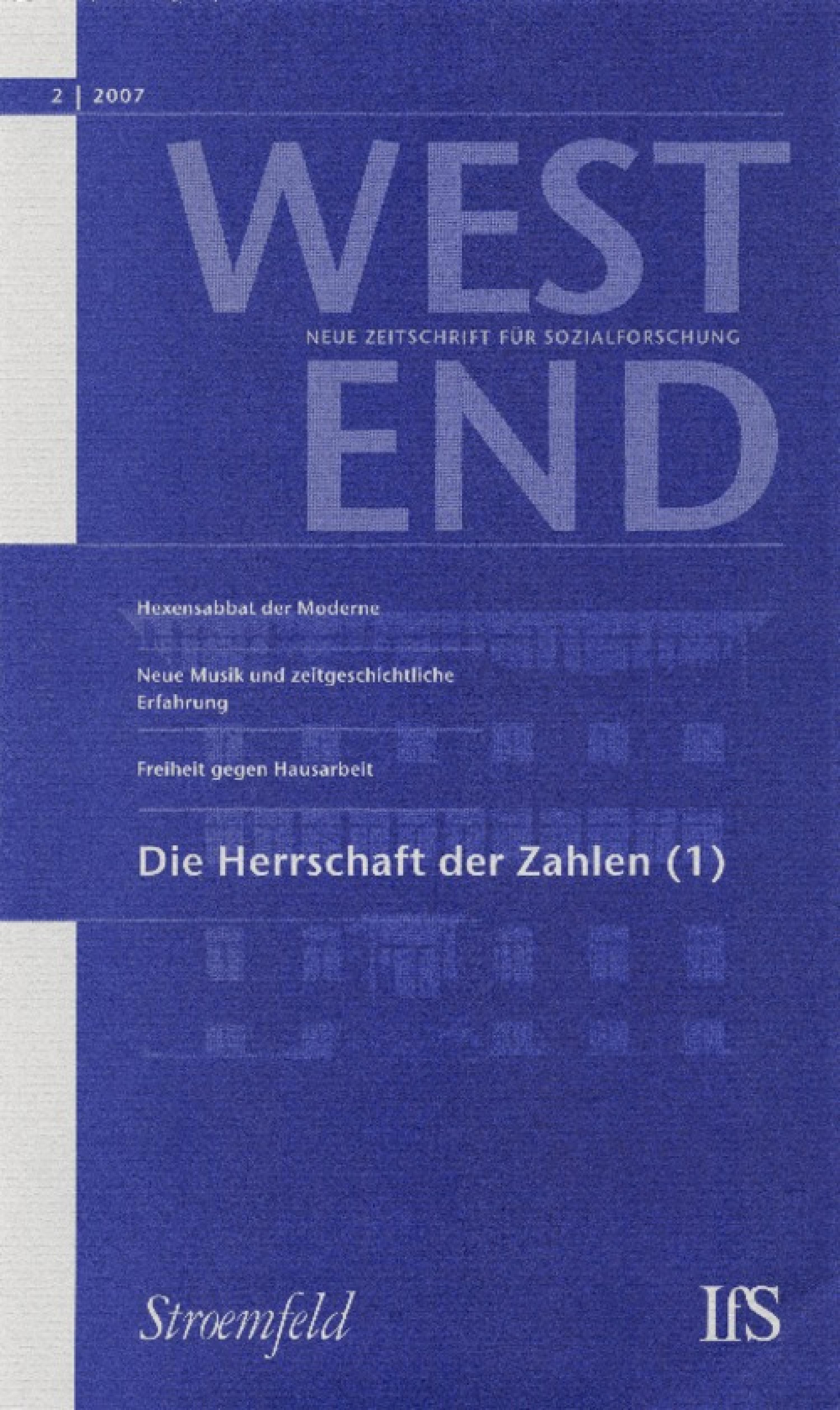 WestEnd 2007/2: Die Herrschaft der Zahlen 1